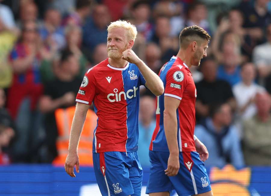 Will Hughes after equalising for Crystal Palace against Nottingham Forest