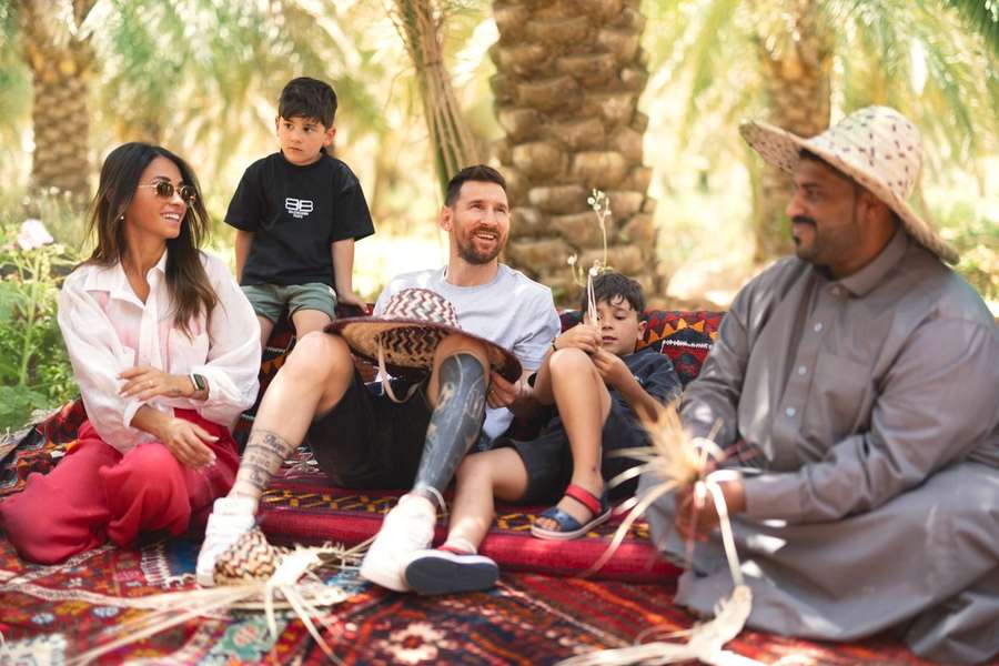 Messi e la sua famiglia in Arabia Saudita