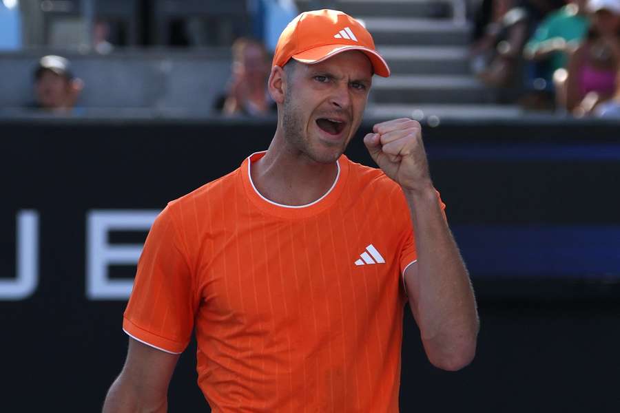 Hurkacz podczas meczu pierwszej rundy Australian Open