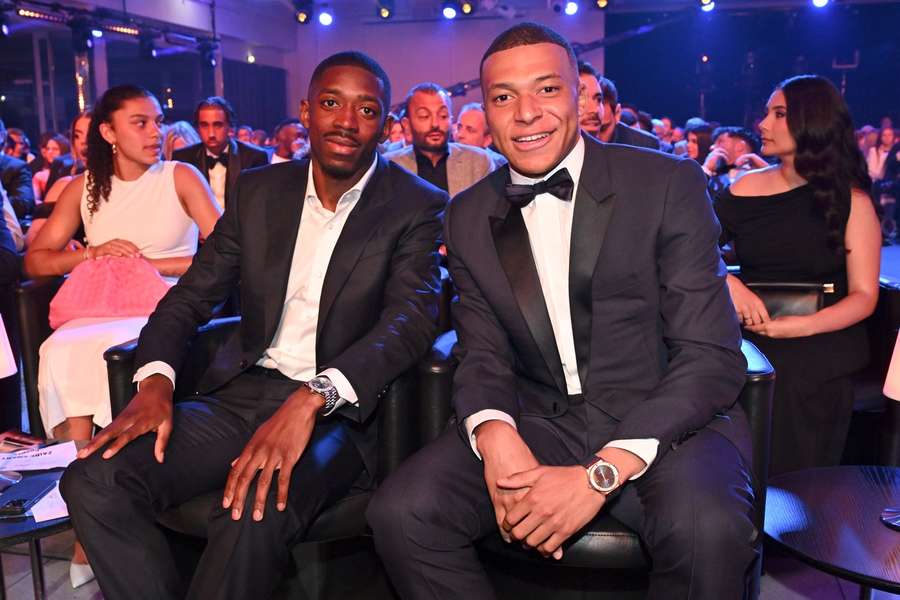 Dembele and Mbappe at the Ligue 1 awards