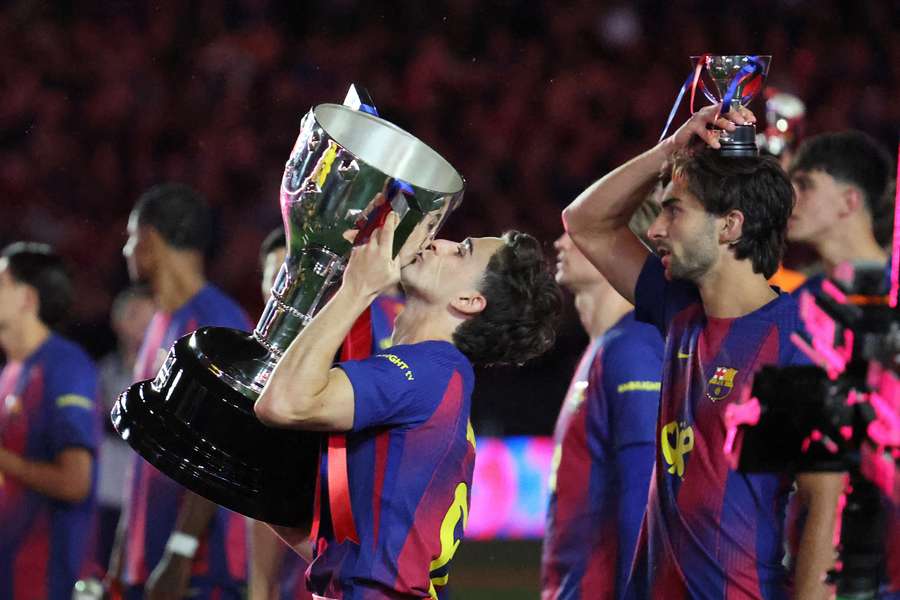 Il Barcellona festeggia la vittoria della Liga