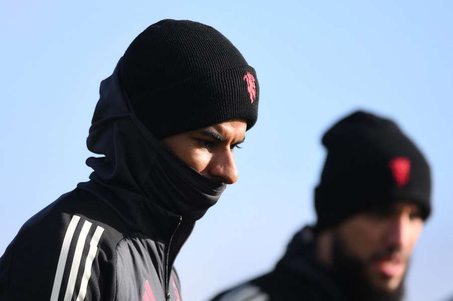 Marcus Rashford à l'entraînement avec Manchester United la semaine dernière.