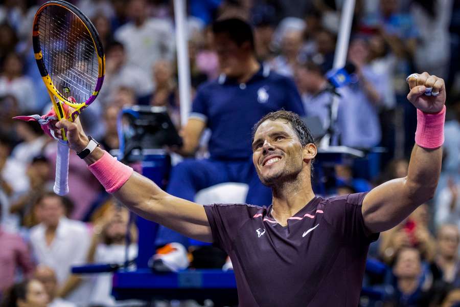 Nadal celebrates his win over Gasquet