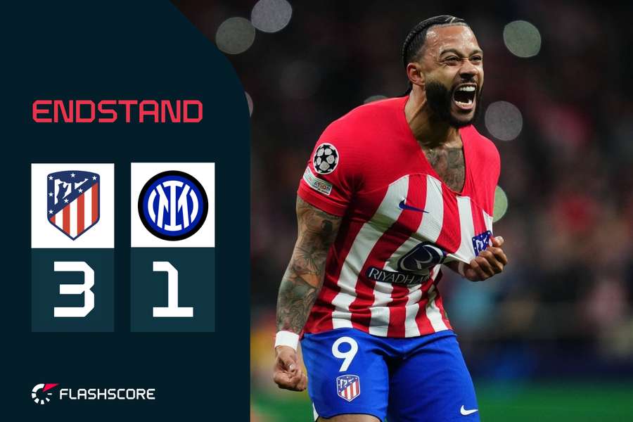 Memphis Depay erzielte das wichtige 2:1 für Atletico Madrid und erzwang somit die Verlängerung.