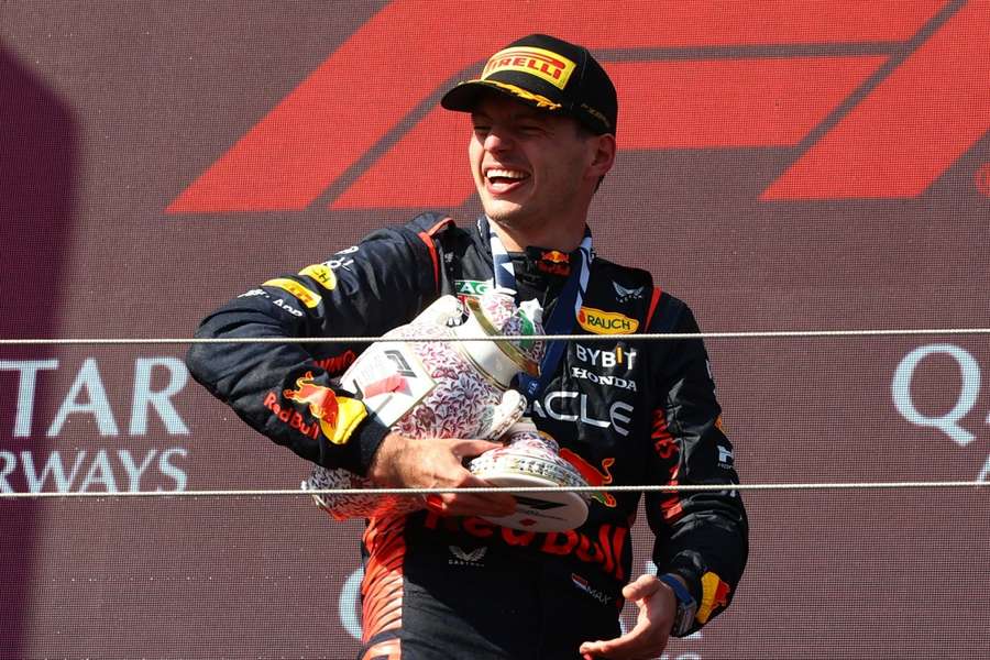 Verstappen smashed a record and got a smashed trophy 