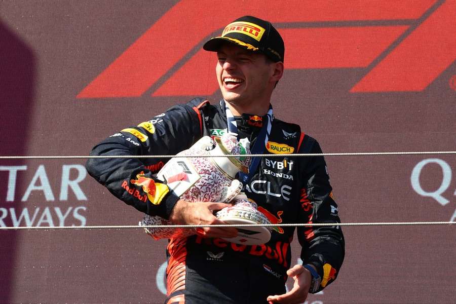 Verstappen smashed a record and got a smashed trophy 