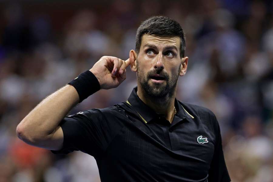 Djokovic celebra no Arthur Ashe Stadium
