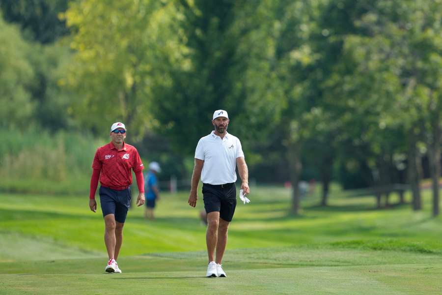 Sergio García, compartiendo partido con Dustin Johnson