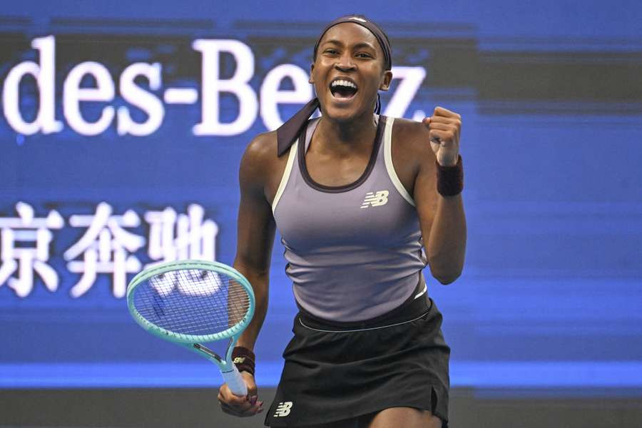 Gauff celebrates a huge win in China