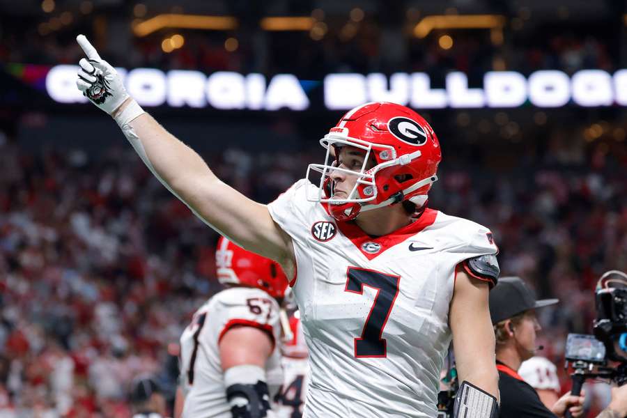 Georgia's Lawson Luckie reacts after a touchdown in SEC Championship game (2025) Georgia's Lawson Luckie reacts after a touchdown in SEC Championship game (2025)