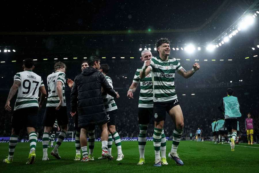 Maxi Araújo celebra pelo Sporting