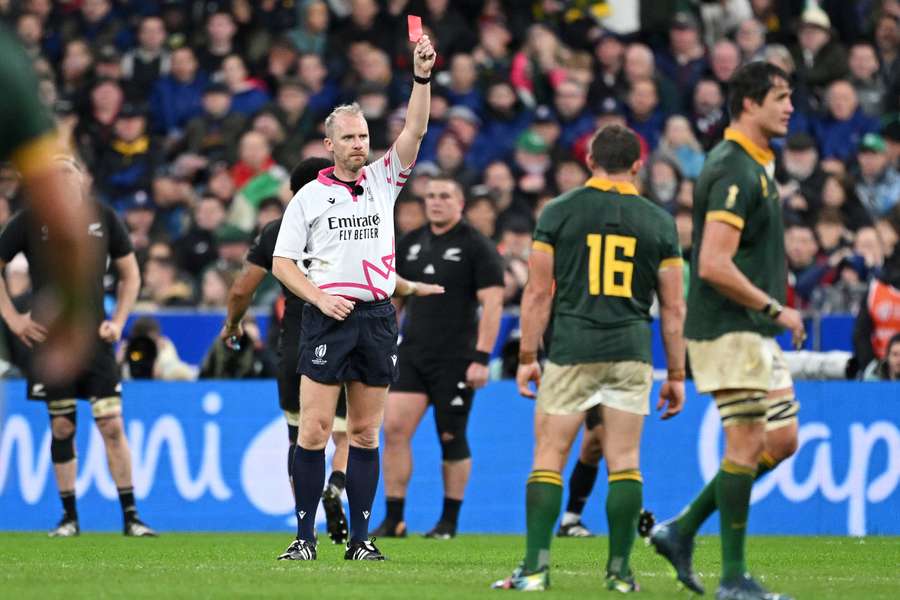 Wayne Barnes was the first referee to send off a player in a World Cup final