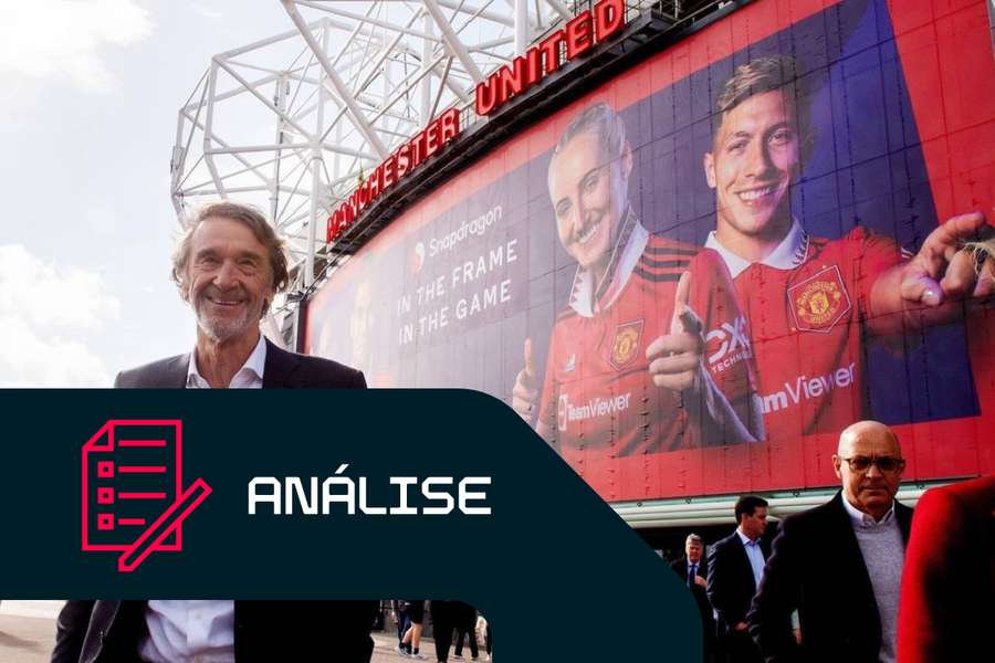 Sir Jim Ratcliffe no exterior de Old Trafford