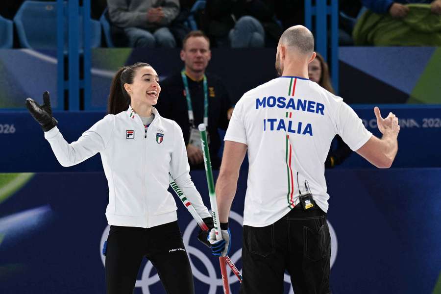 L'esultanza di Constantini e Mosaner