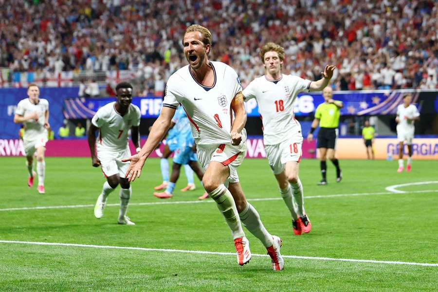 England's Harry Kane celebrates scoring the winner England's Harry Kane celebrates scoring the winner
