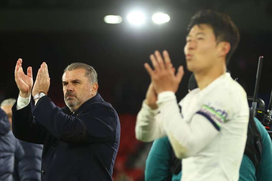 Ange Postecoglou with one of the team's biggest stars, Son Heung-Min