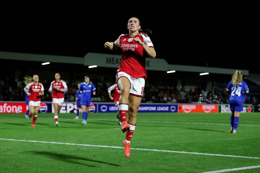Arsenal's Mariona Caldentey celebrates Arsenal's Mariona Caldentey celebrates