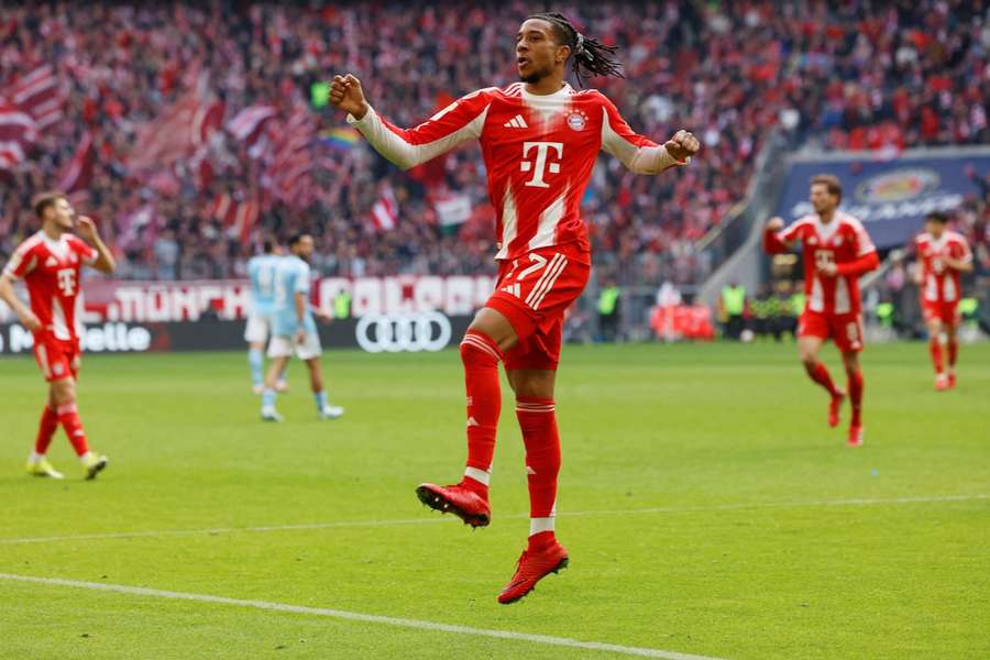 Michael Olise feiert seinen Treffer zum zwischenzeitlichen 1:0 gegen Union Berlin. Michael Olise feiert seinen Treffer zum zwischenzeitlichen 1:0 gegen Union Berlin.