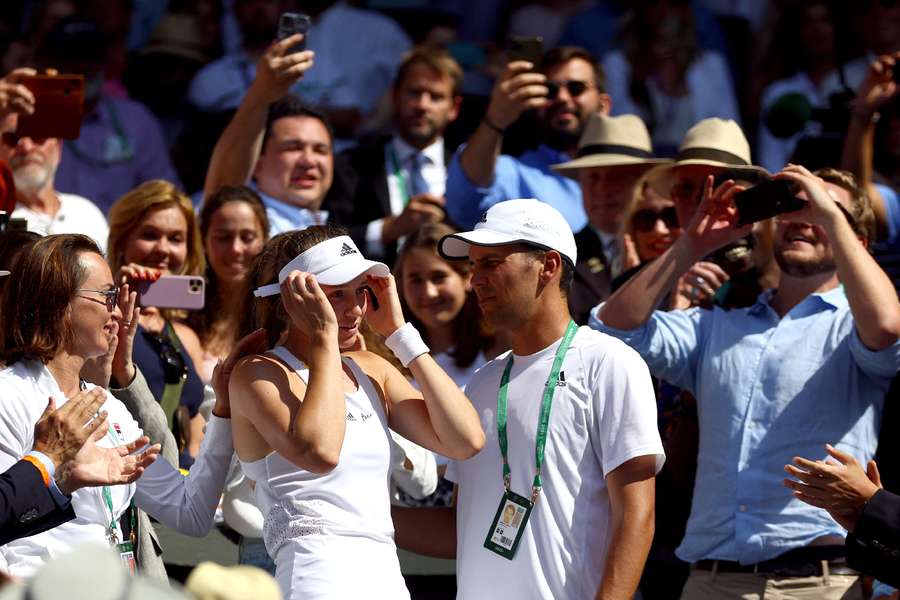 Elena Rybakina with former coach Stefano Vukov at Wimbledon Elena Rybakina with former coach Stefano Vukov at Wimbledon
