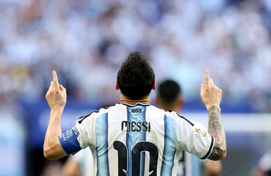 Leo Messi festeggia Leo Messi festeggia