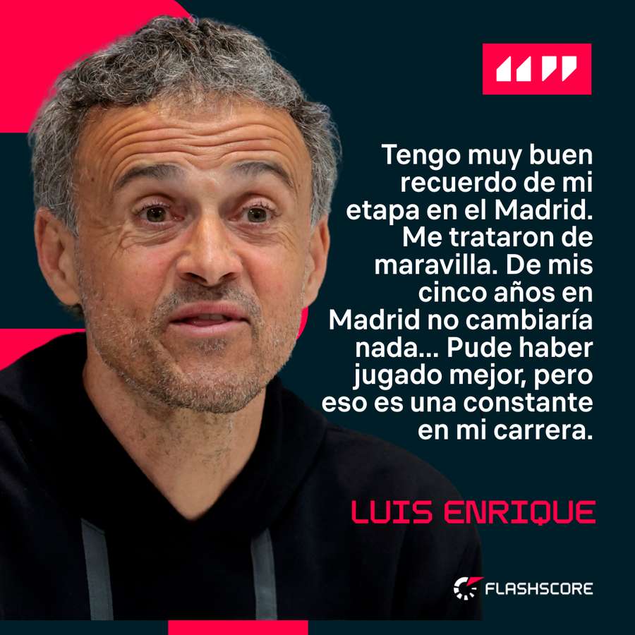Luis Enrique, sobre su etapa en el Real Madrid