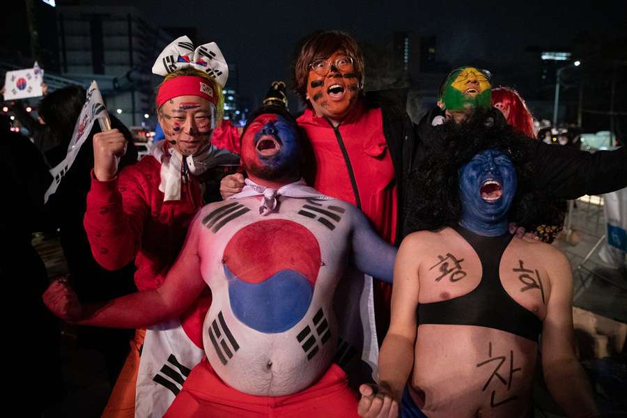 Korean fans prior to their match with Brazil