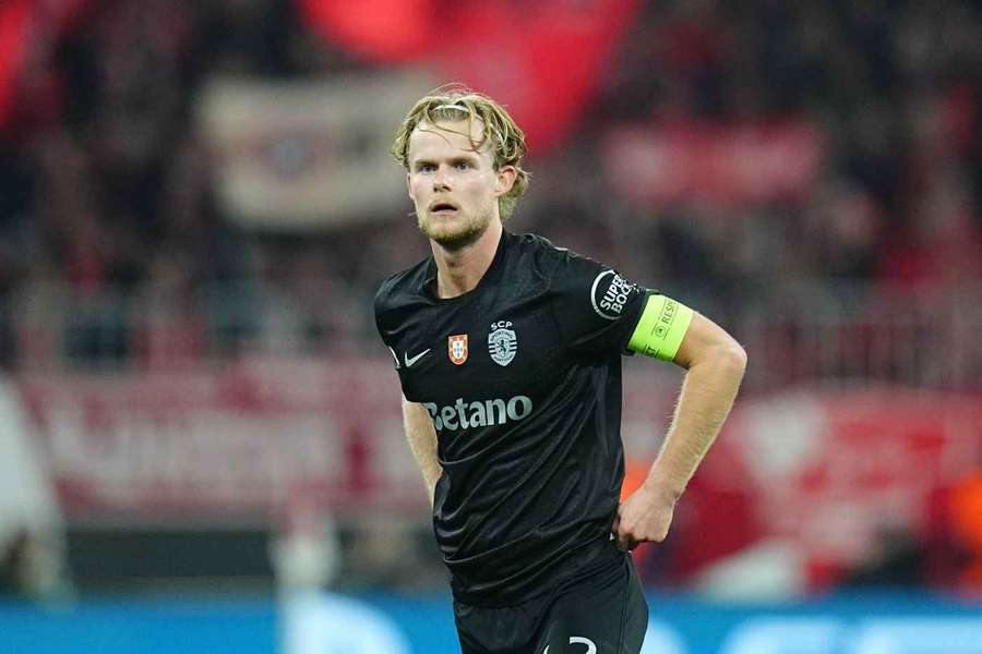 Morten Hjulmand, médio e capitão do Sporting Morten Hjulmand, médio e capitão do Sporting