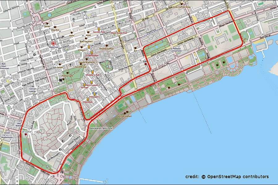 Streckenlayout Baku City Circuit