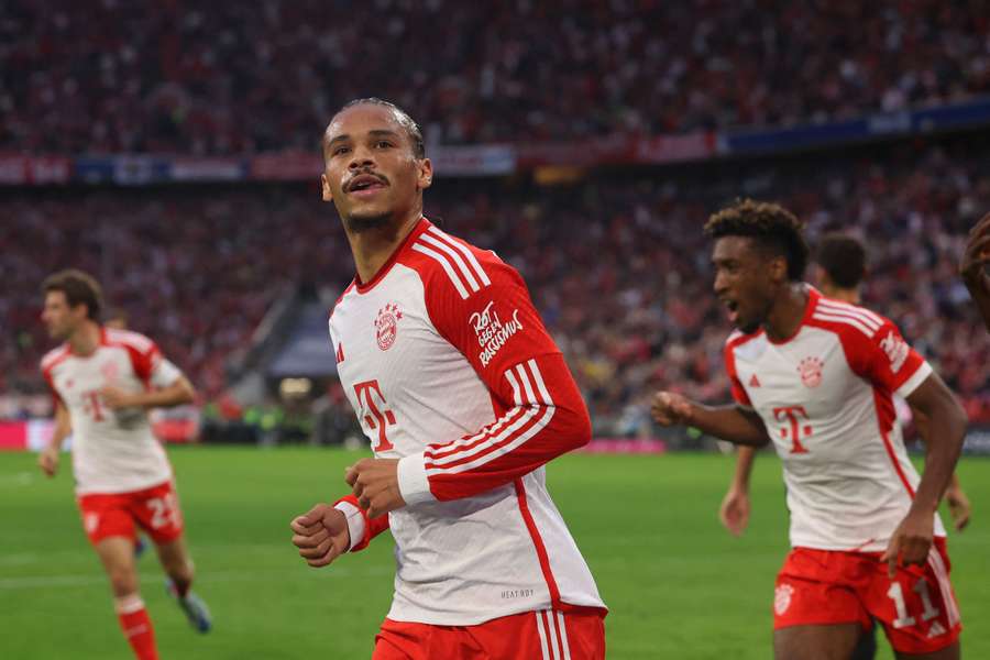 Sane celebrates his goal