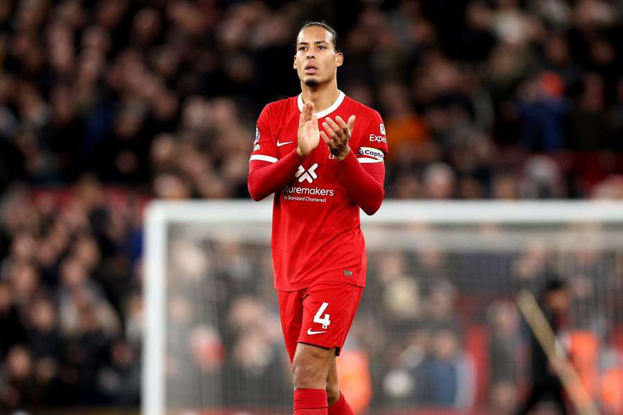 Virgil van Dijk na afloop van Liverpool - Manchester United