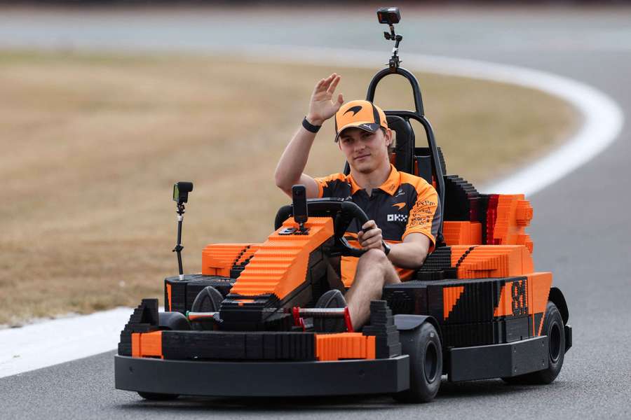 McLaren's Oscar Piastri on the parade lap at the British Grand Prix