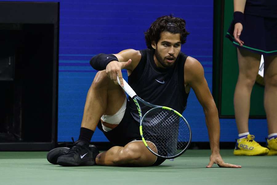 Carlos Alcaraz during US Open late-night match against Ben Shelton Carlos Alcaraz during US Open late-night match against Ben Shelton