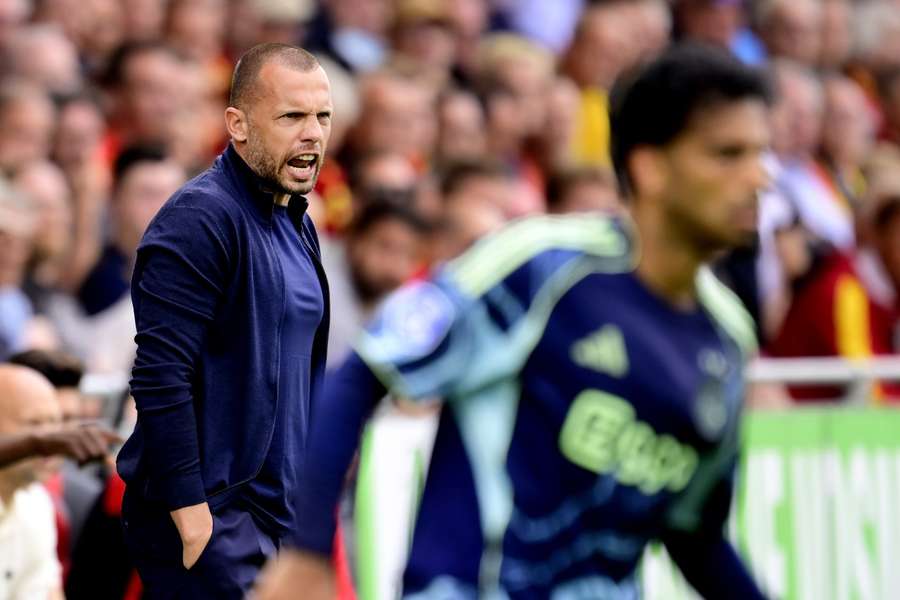 Ajax manager John Heitinga during the Eredivisie match against Go Ahead Eagles Ajax manager John Heitinga during the Eredivisie match against Go Ahead Eagles