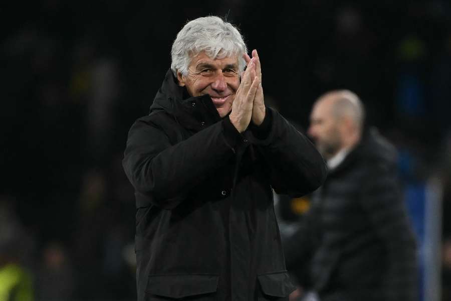 Gian Piero Gasperini esulta alla fine del match contro lo Young Boys