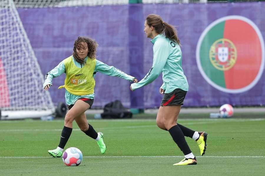 Alícia Correia no treino da Seleção Nacional