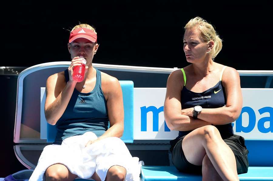 Angelique Kerber (esq.) e Barbara Rittner (dir.) no Open da Austrália 2017.
