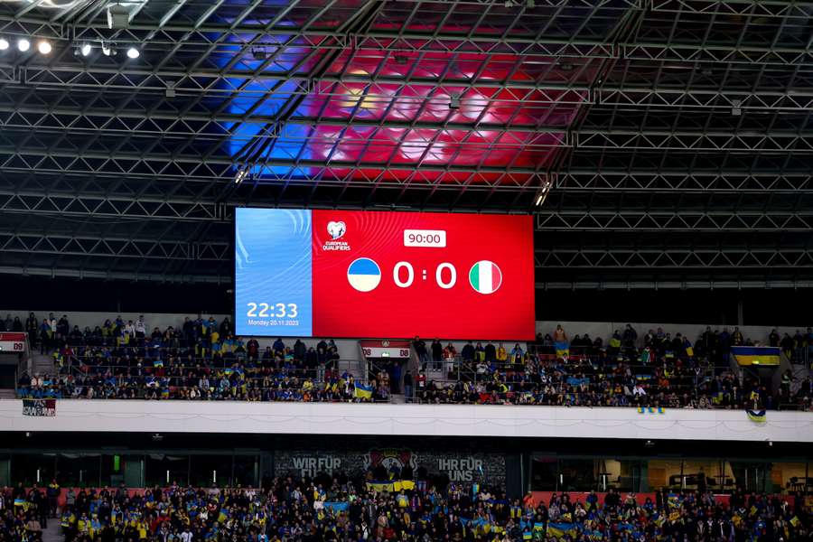 De wedstrijd tussen Oekraïne en Italië eindigde in 0-0