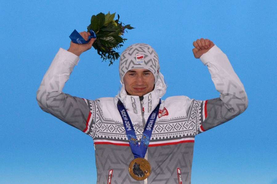 Kamil Stoch ze złotym medalem w 2014 roku w Soczi