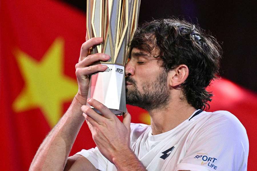 Valentin Vacherot, celebrando el título del Masters de Shanghái
