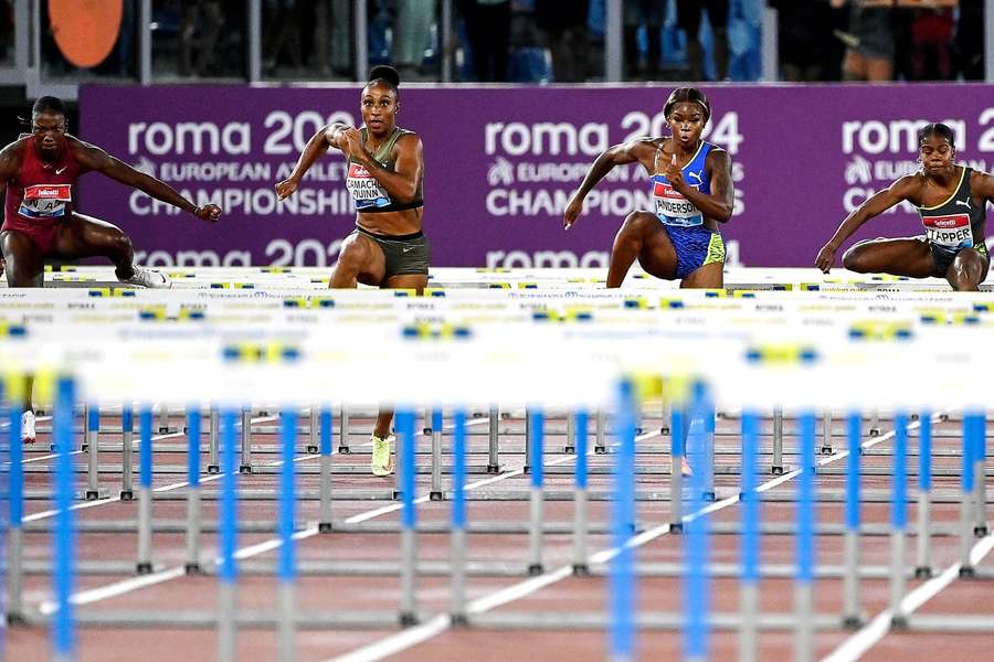 De 100 meter hordeloop in Rome