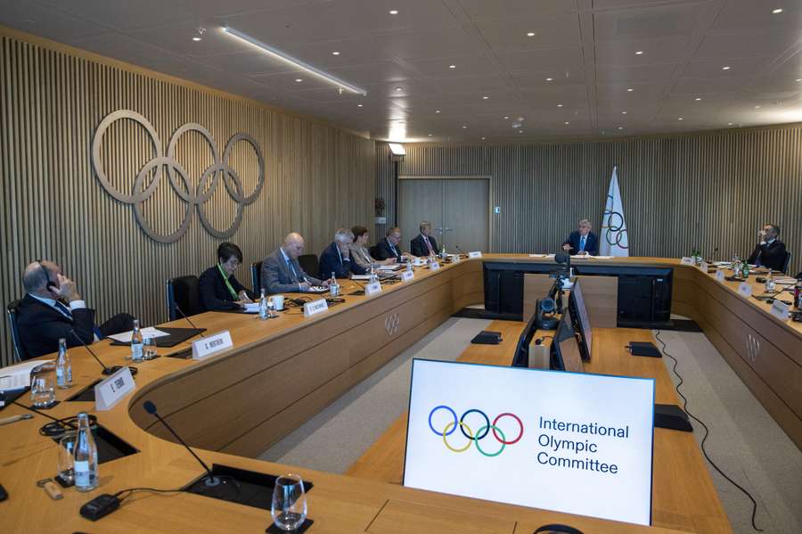 President Thomas Bach attends the opening of the Executive Board meeting at the Olympic House in Lausanne