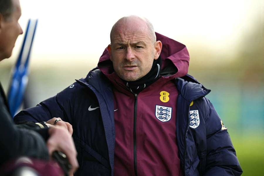 England interim manager Lee Carsley attends a training session