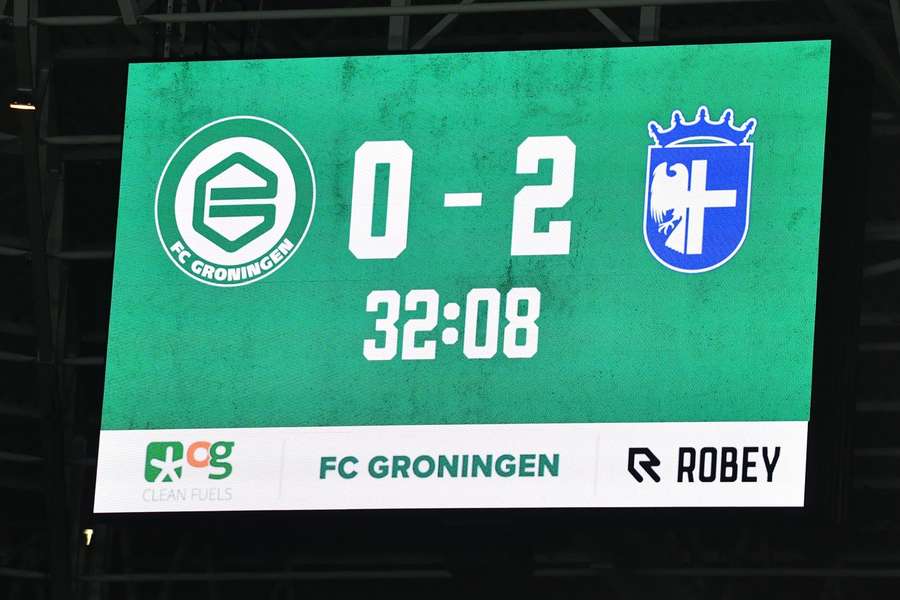 Spakenburg leidt bij rust met 2-0 in de Euroborg tegen FC Groningen