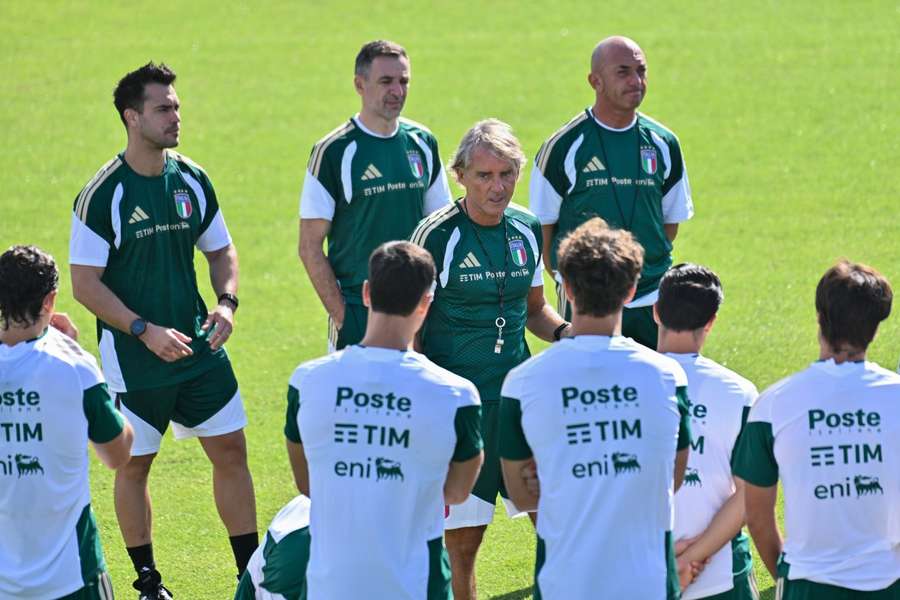 L'allenamento dell'Italia di Roberto Mancini