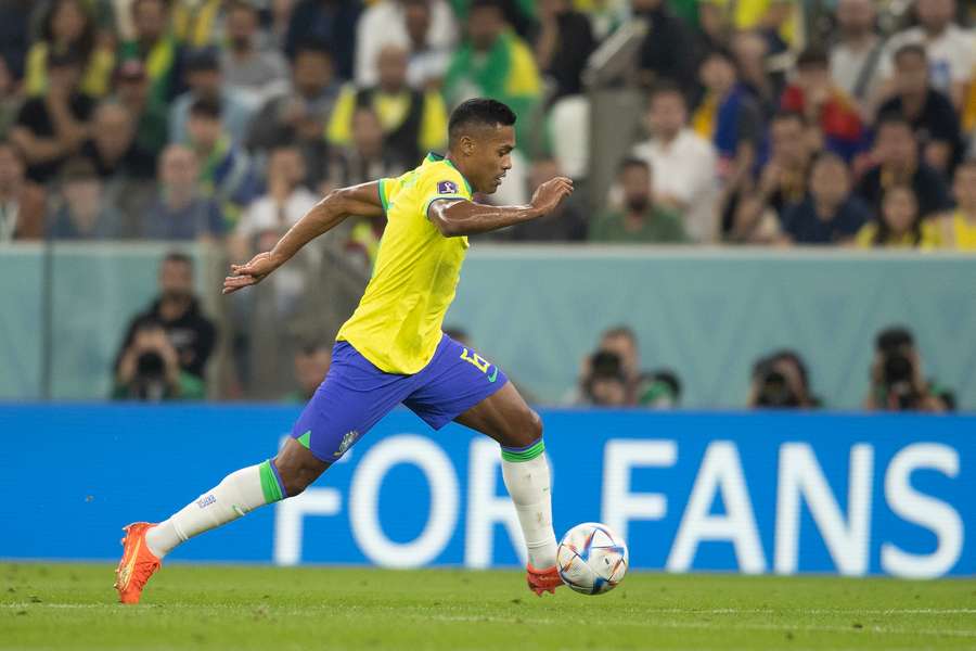 Alex Sandro in action for Brazil during the World Cup
