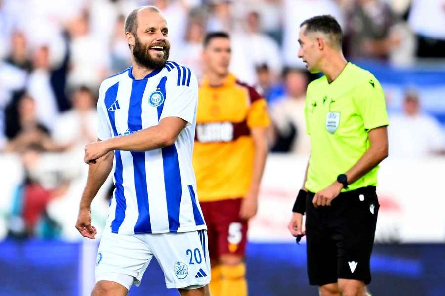 Teemu Pukki was all smiles after scoring for HJK Teemu Pukki was all smiles after scoring for HJK
