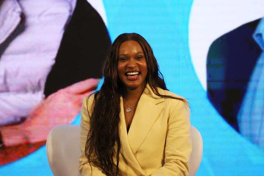 Rebeca Andrade sonríe en un evento celebrado en Río de Janeiro Rebeca Andrade sonríe en un evento celebrado en Río de Janeiro