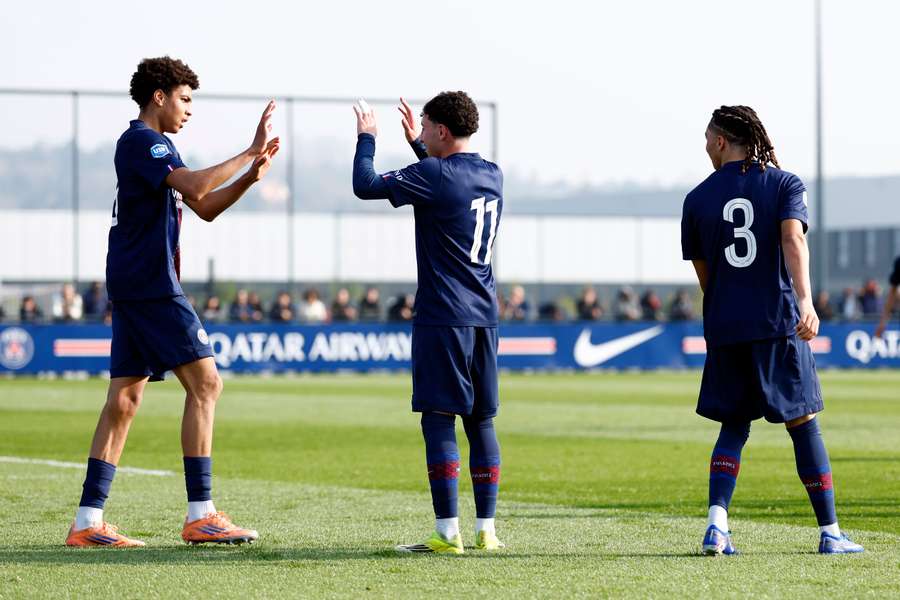 Des jeunes du PSG en action cette saison. Des jeunes du PSG en action cette saison.