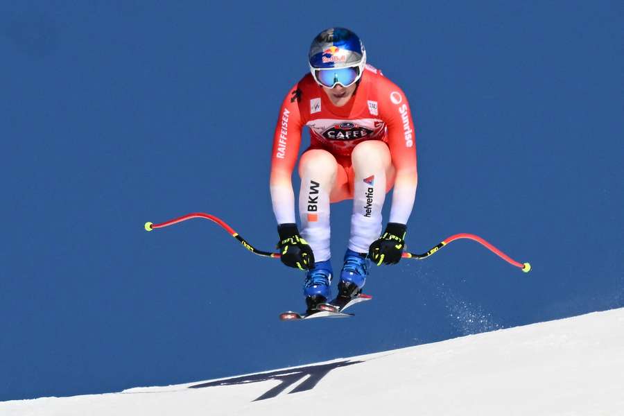 Switzerland's Marco Odermatt competes in the men's Downhill event at the FIS Alpine Skiing World Cup in Wengen