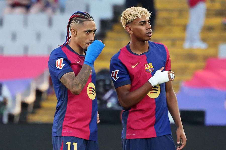 Barcelona's Raphinha and Lamine Yamal have picked up La Liga awards